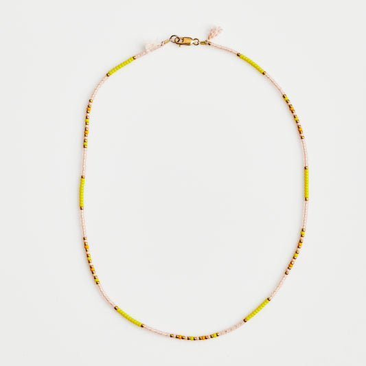 Mellow Yellow Fine Bead Necklace - sale