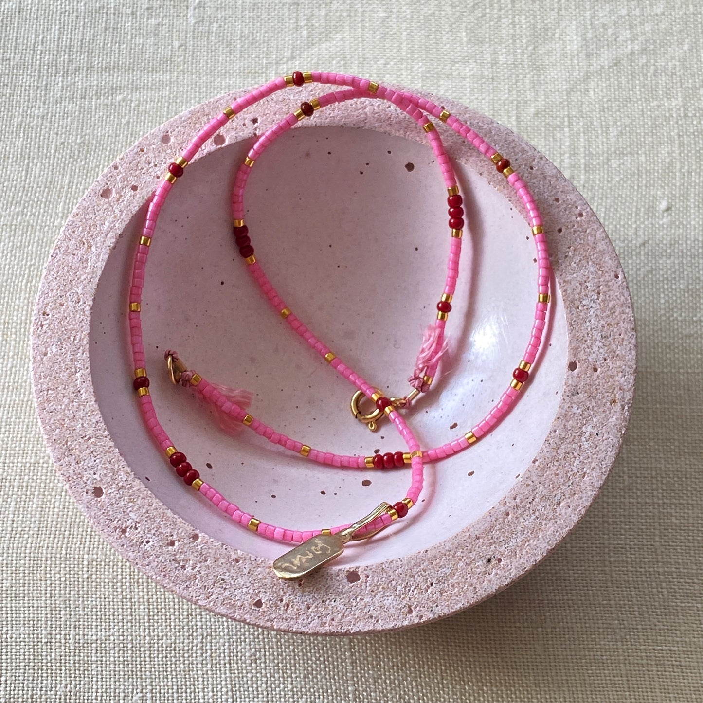 Été Rose Fine Bead Necklace