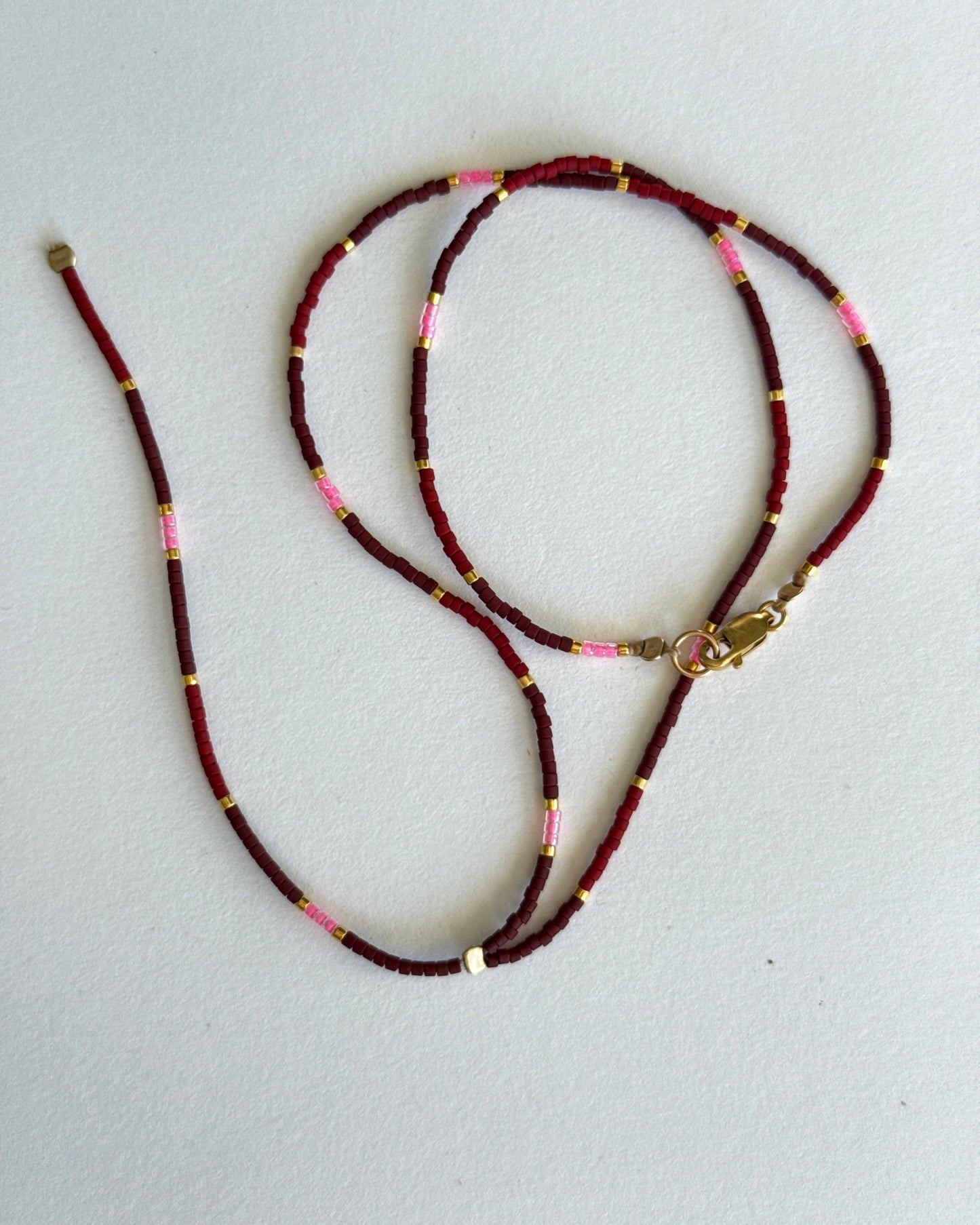 Archive Piece 168 ~ necklace (maroon/pink)