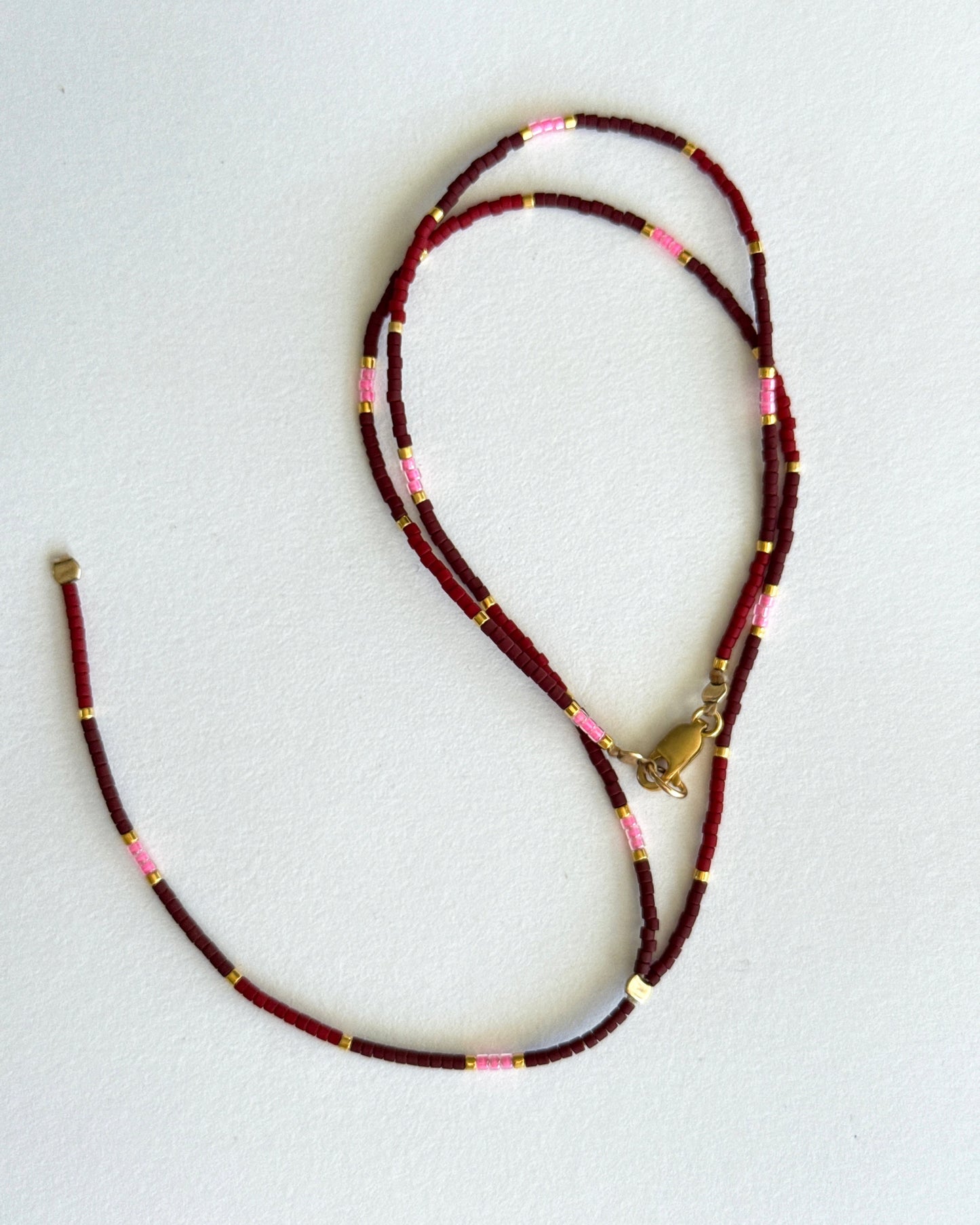 Archive Piece 168 ~ necklace (maroon/pink)