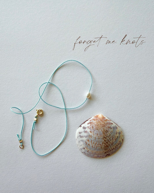 Forget Me Knots Necklace (rice pearl) - Athena+Co