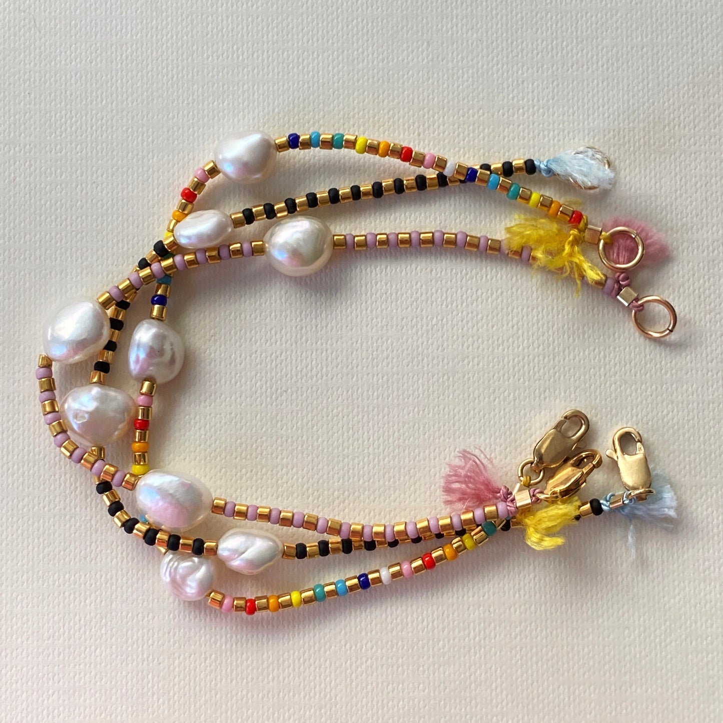 Pearls on Rainbow Bracelet