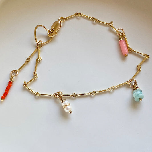 Fine Gold Link & Charm Bracelet - Athena+Co - Jewellery - Jewelry - Beaded - Necklace - Bracelet - Fashion