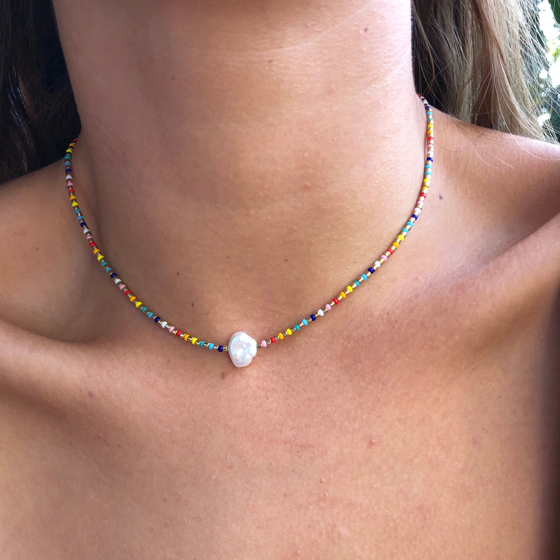 Pearly Dot Fine Bead Necklace - Athena+Co - Jewellery - Jewelry - Beaded - Necklace - Bracelet - Fashion