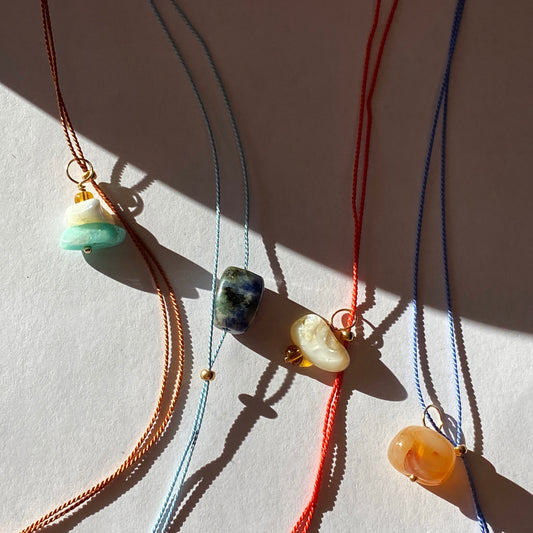 St Tropez Charmed Silk Thread Necklace