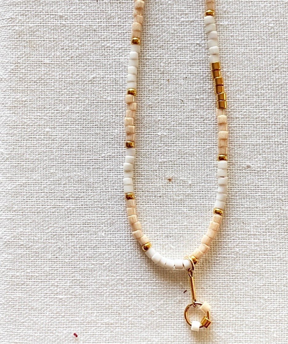 Tube Bead Stripe Necklace