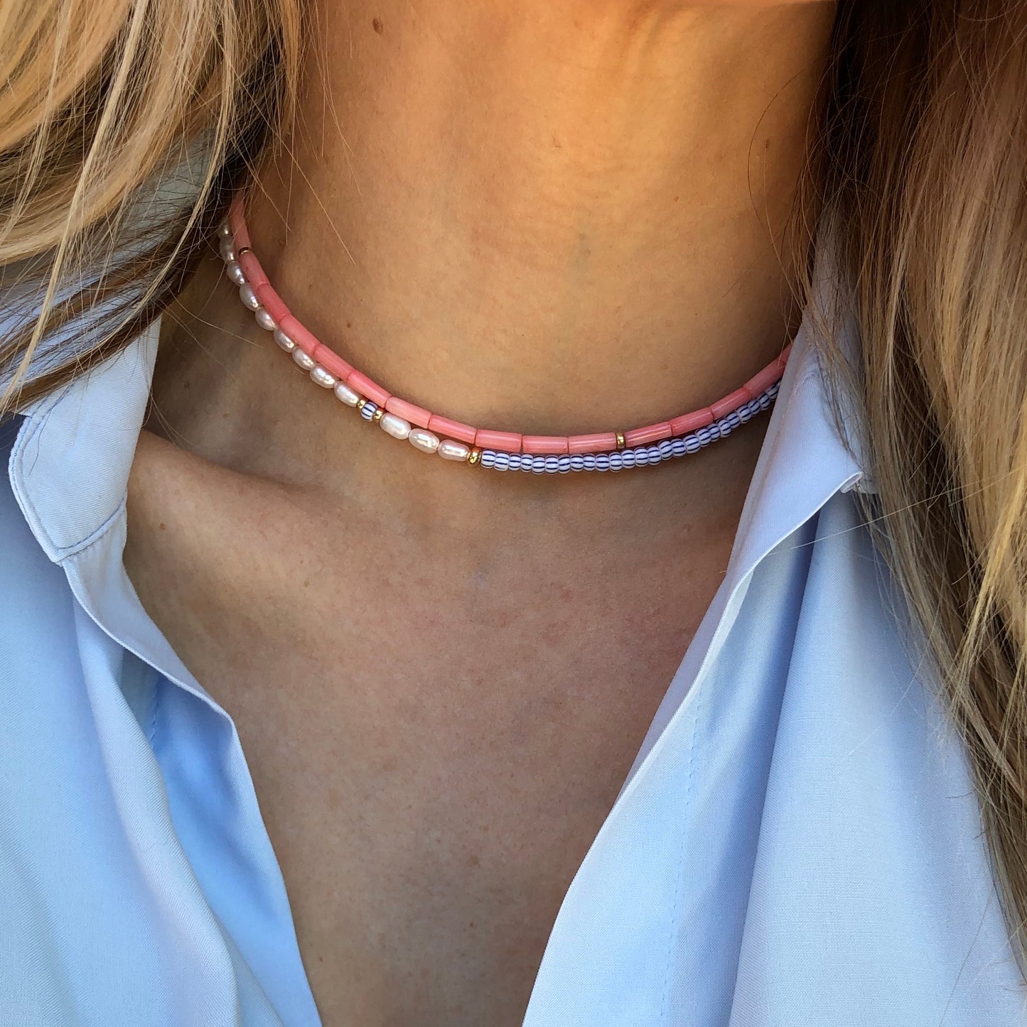 Santorini Pearl Choker / Necklace - Athena+Co - Jewellery - Jewelry - Beaded - Necklace - Bracelet - Fashion